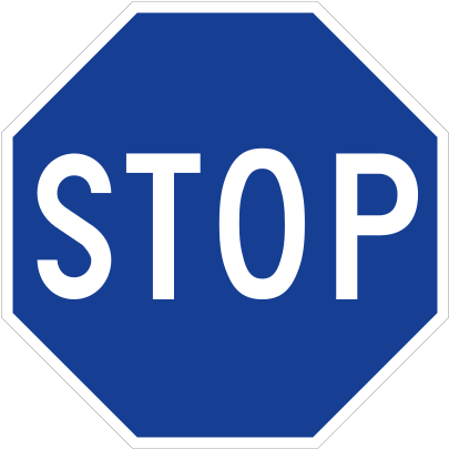 Blue Stop Signs Are Used On Private Property In Hawaii - Stop Sign (440x440), Png Download