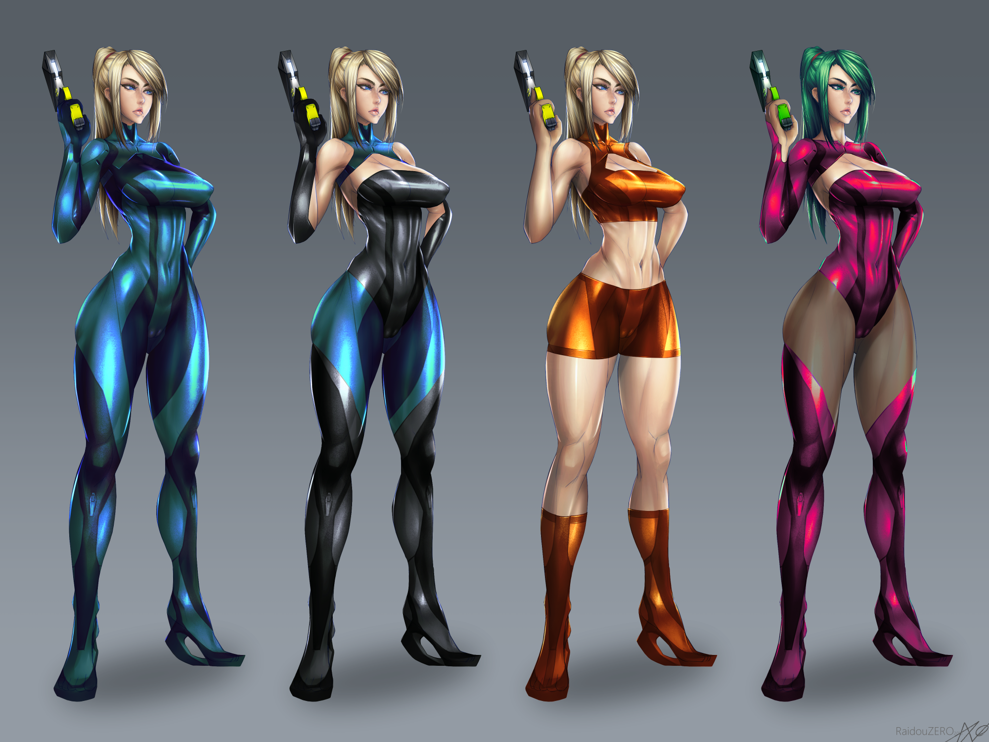 Original) Loading Samus Aran - Zero Suit Samus Alt Colors (2000x1500), Png Download