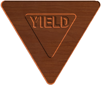 Yield Sign - Hardwood (430x430), Png Download