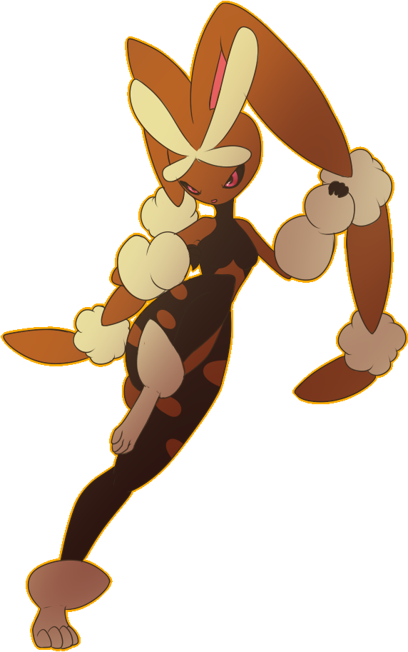 Mega Lopunny By Glitchedbat On Deviantart - Mega Lopunny Fan Art (572x913), Png Download