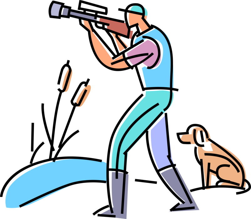 Vector Illustration Of Waterfowl Duck Hunter Hunting - Illustration (802x700), Png Download