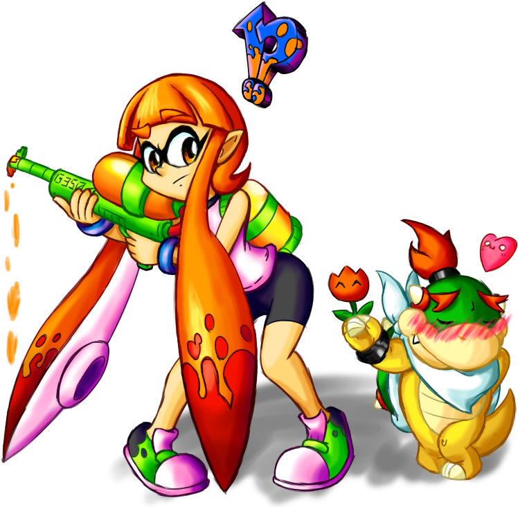 Super Mario Bros - Bowser Jr X Peach (812x733), Png Download