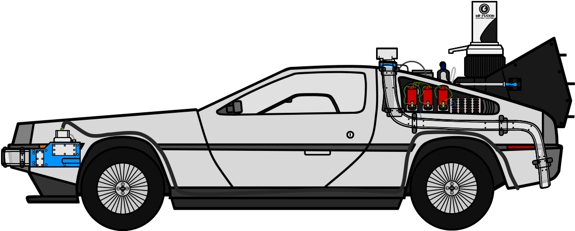 Delorean Time Machine By Feraligono On Deviantart - Delorean Time Machine Vector (1200x500), Png Download