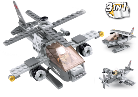 Sluban Attack Helicopter 3 In 1 M38 B0537g - Sluban M38 B0537g (500x343), Png Download