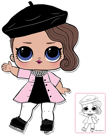 Lol Surprise Doll Coloring Pages - Posh Lol Surprise Doll (400x485), Png Download