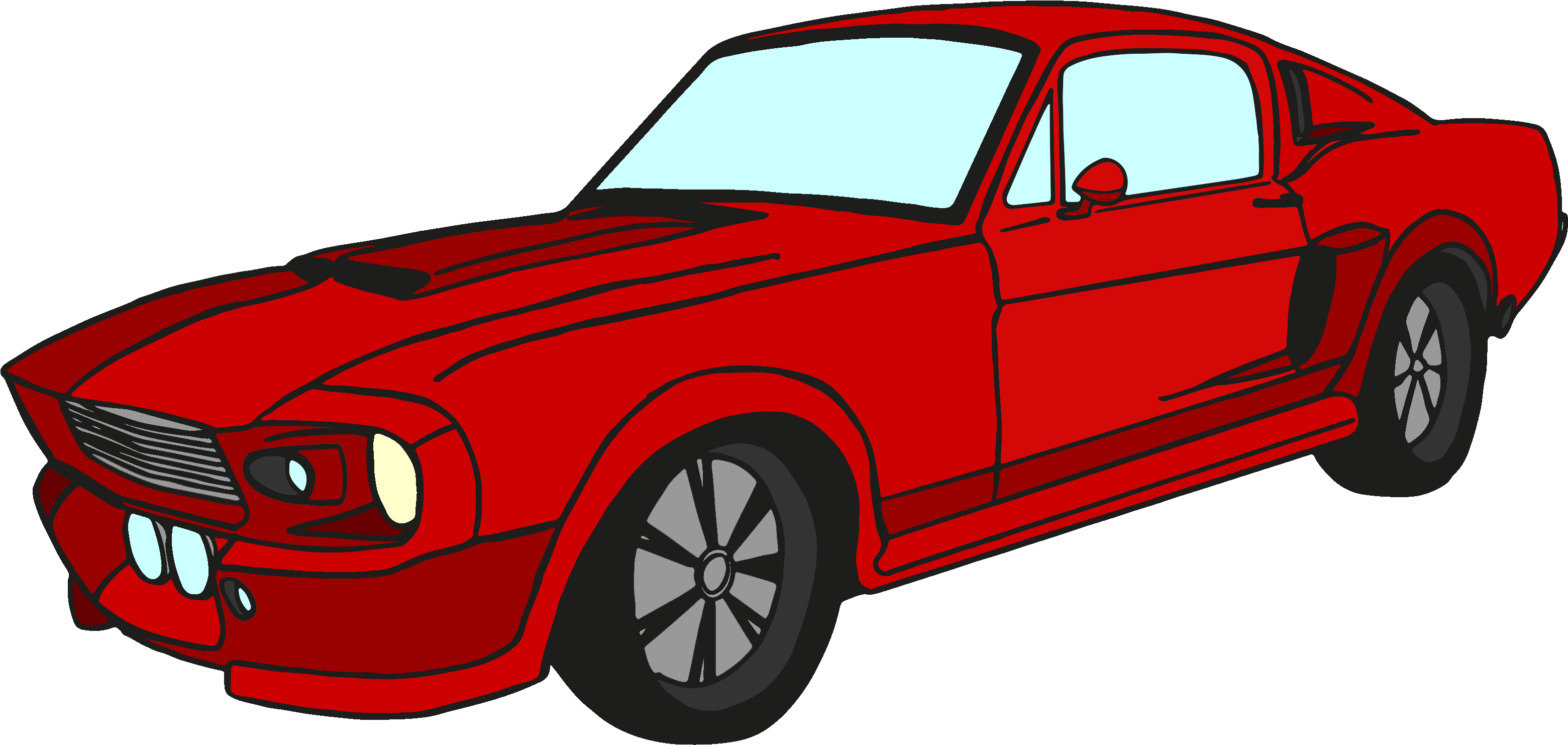 Vector Royalty Free Stock Classic Mustang Car Clipart - Kostenlos Cliparts Auto (3508x2480), Png Download