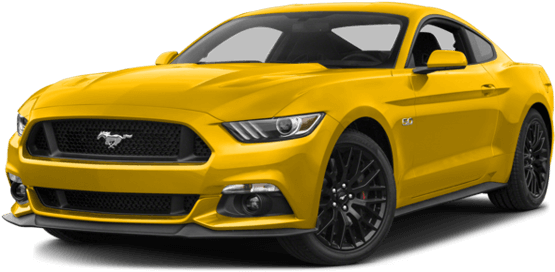 Yellow Ford Mustang Png (596x337), Png Download