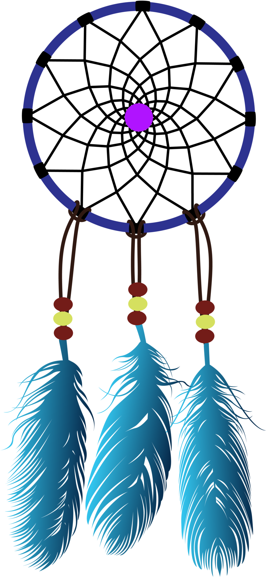 Dreamcatcher Transparent Blue - Dream Catcher Tattoo Design (900x1918), Png Download
