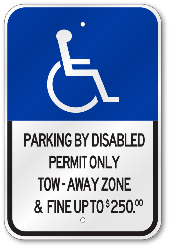 No Parking Sign Under Handicap Sign (500x500), Png Download