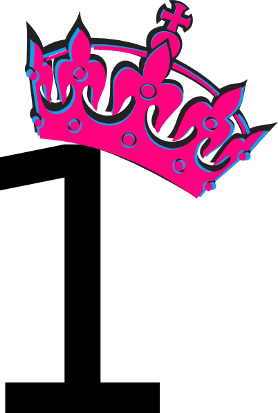 Pink Tilted Tiara And Number 1 Clip Art - Happy Birthday To Me 17 (402x597), Png Download