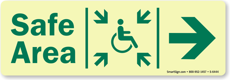 Glowsmart™ Directional Exit Sign, Handicap Area Sign - Incheon International Airport (800x279), Png Download
