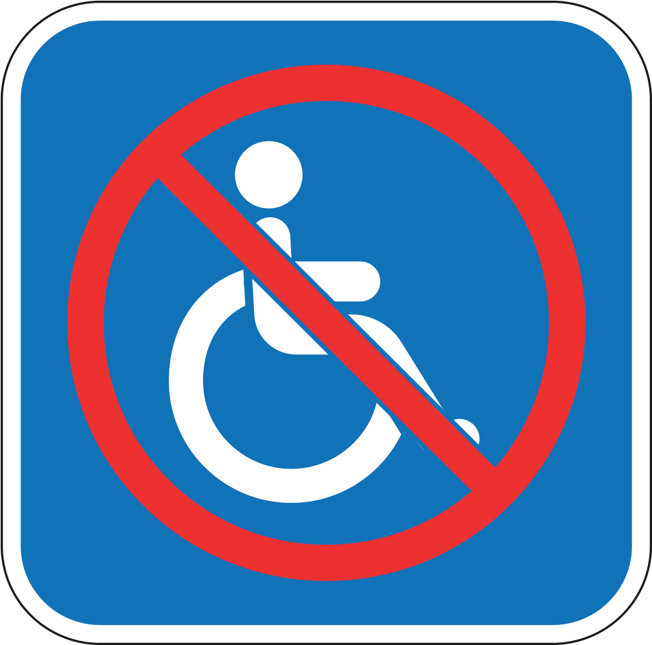 No Handicap Wheelchair Logo, 10"x10" - Disability (1000x1000), Png Download