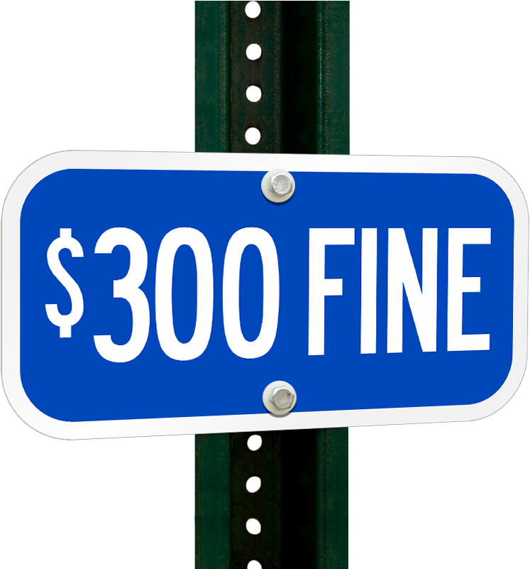 $300 Fine Sign - 100 Fine (800x800), Png Download