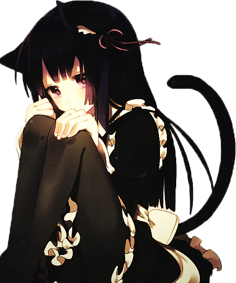 Kawaii Anime Renders - Anime Neko Girl Sad (481x577), Png Download