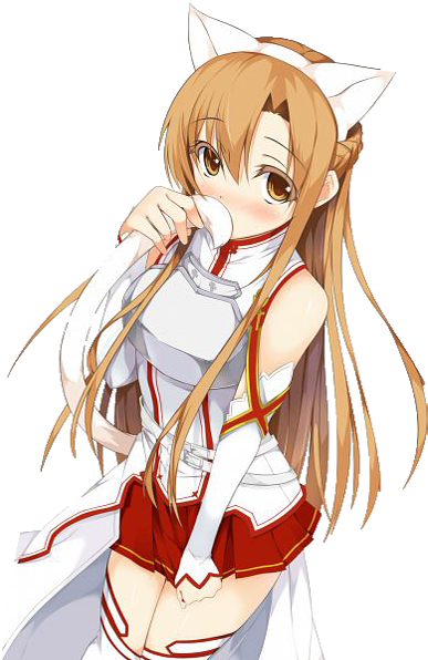 Asuna Yuuki Neko Render By Aquaticaeria-d5h1ell - Asuna Sao (430x600), Png Download