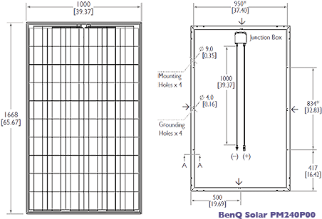 Drawing Panels Plan Image Library Stock - 60 Cell Solar Panel Size (480x327), Png Download