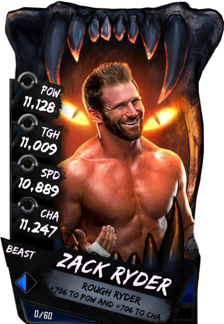 Zackryder S4 16 Beast - Wwe Supercard Beast Cards (733x1158), Png Download