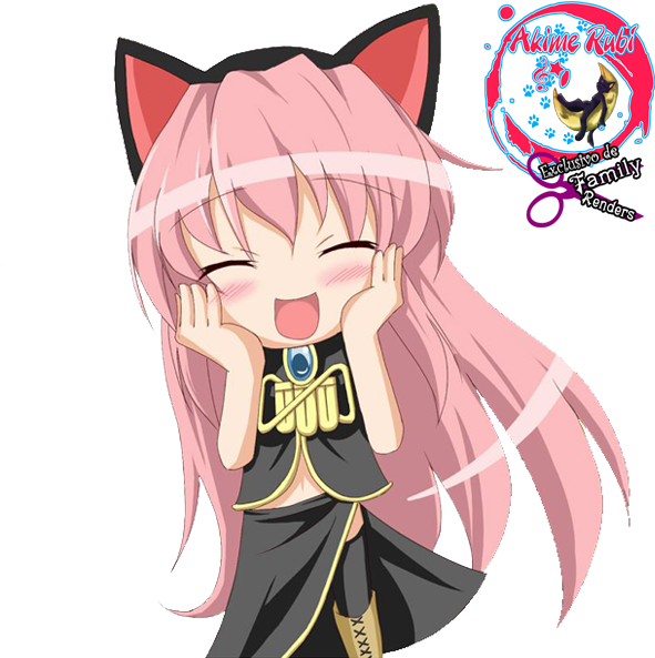 Luka Megurine Chibi Neko (600x600), Png Download
