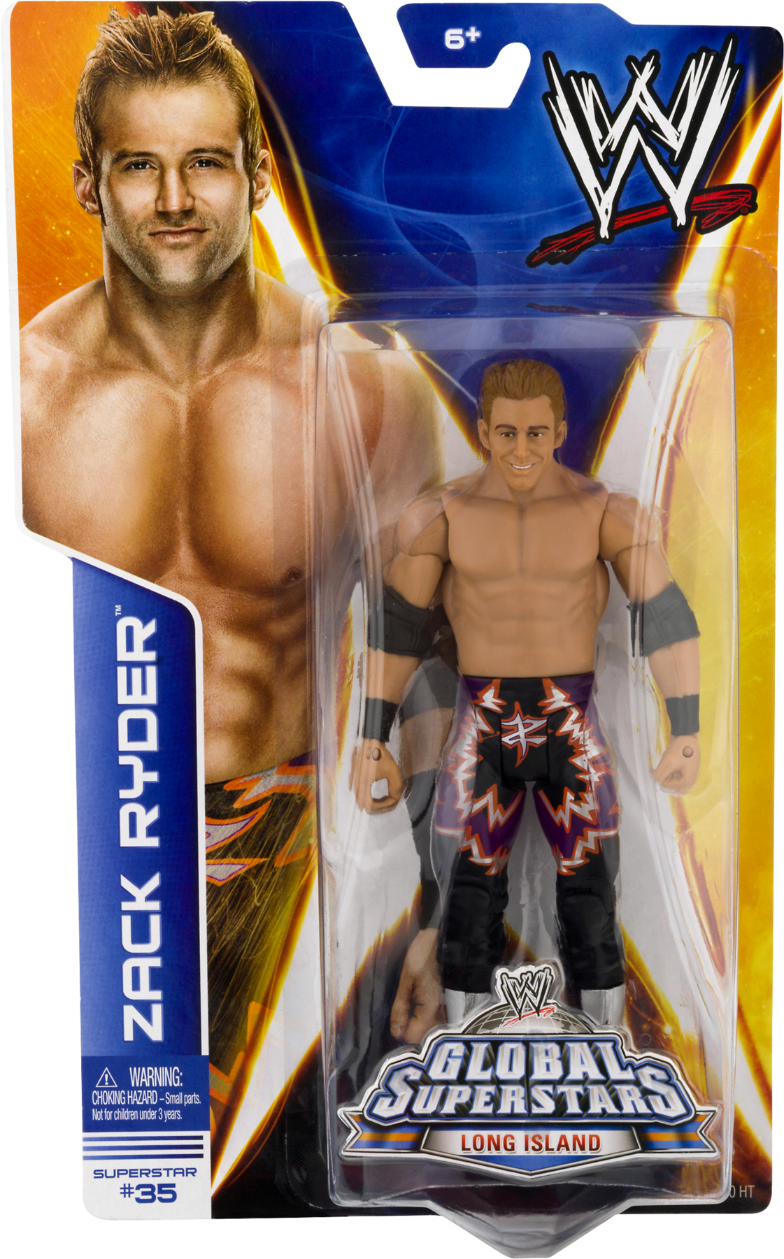 Wwe Zack Ryder 6-inch Articulated Action Figure With - Mattel Wwe Basic Action Figure Series 40 - Zack Ryder (1800x1800), Png Download