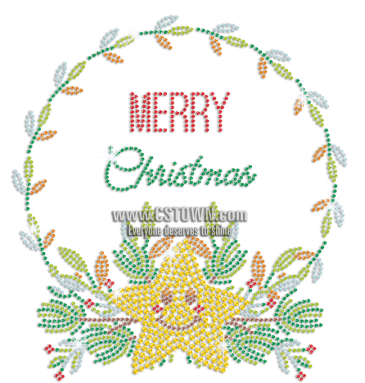 Bling Cute Star Rhinestone Transfer Decal With Wreath - Decal (450x450), Png Download