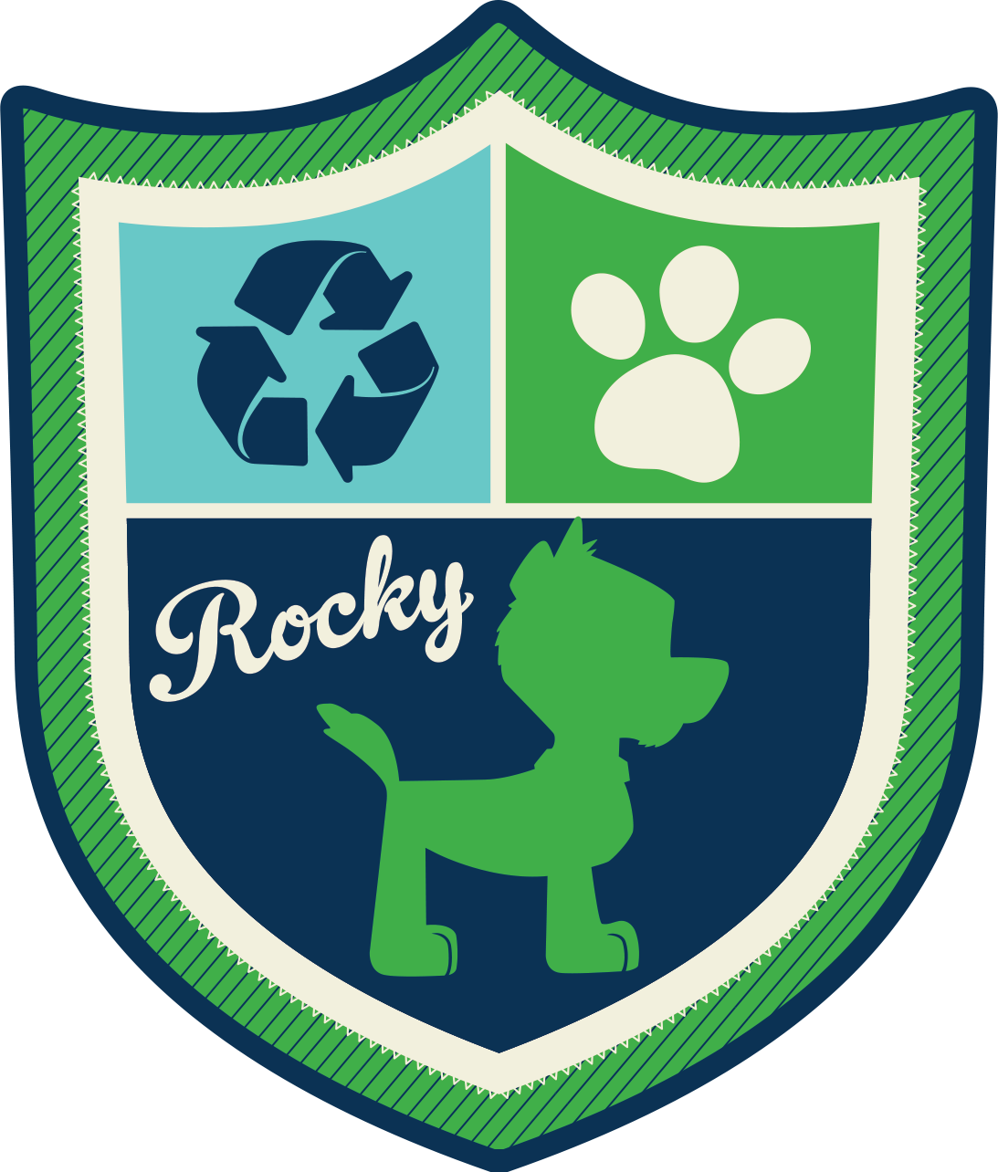 Paw Patrol Rocky Badge Alt - Paw Patrol (1093x1284), Png Download