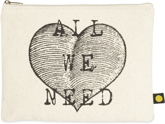 All We Need Heart Canvas Pouch - All We Need Heart Canvas Pouch By Life Is Good (570x570), Png Download