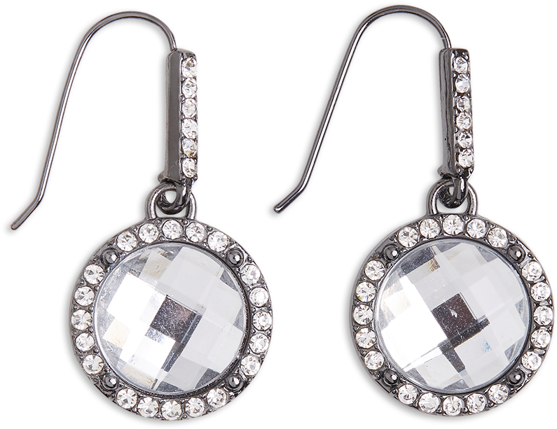 Rhinestone Earrings Metal - Earring (888x888), Png Download