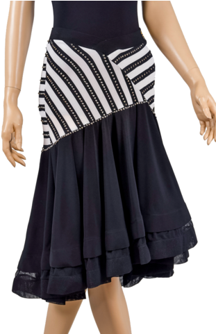 Rhinestone Asymmetrical Flounce Zebra Print Skirt - Skirt (320x480), Png Download