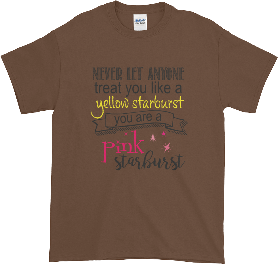 Short Sleeve T-shirt Pink Starburst Not Yellow Starburst - Shirt (1000x1000), Png Download