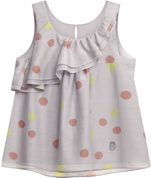 Grey Polka Dot-printed Cotton Voile / Silk Blouse For - Little Girl Blouses (370x370), Png Download