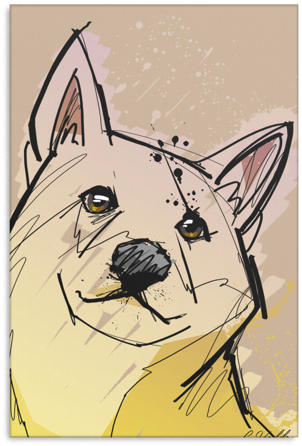 Shiba Inu Canvas P011 - Dog (900x900), Png Download