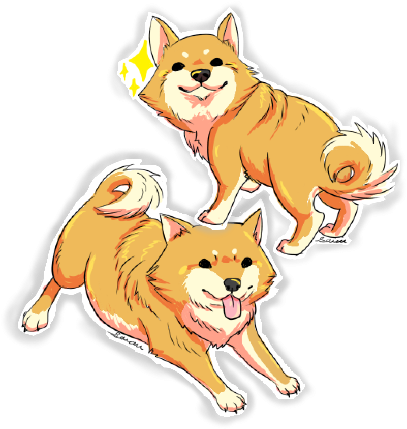 Shiba Inu Stickers (1000x1000), Png Download