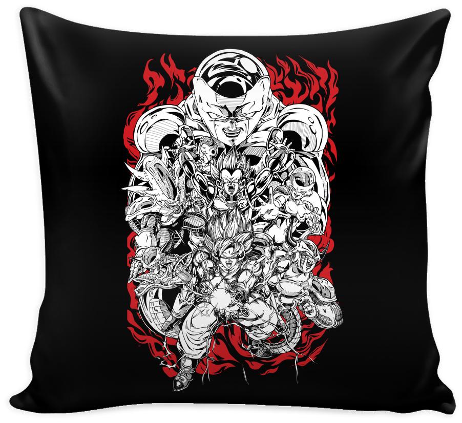 Super Saiyan Goku Vegeta Vs Frieza Pillow Cover 16"- - Pillow (1024x1024), Png Download