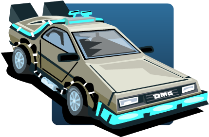 Svg Black And White Library Delorean Vector - Scalable Vector Graphics (450x350), Png Download