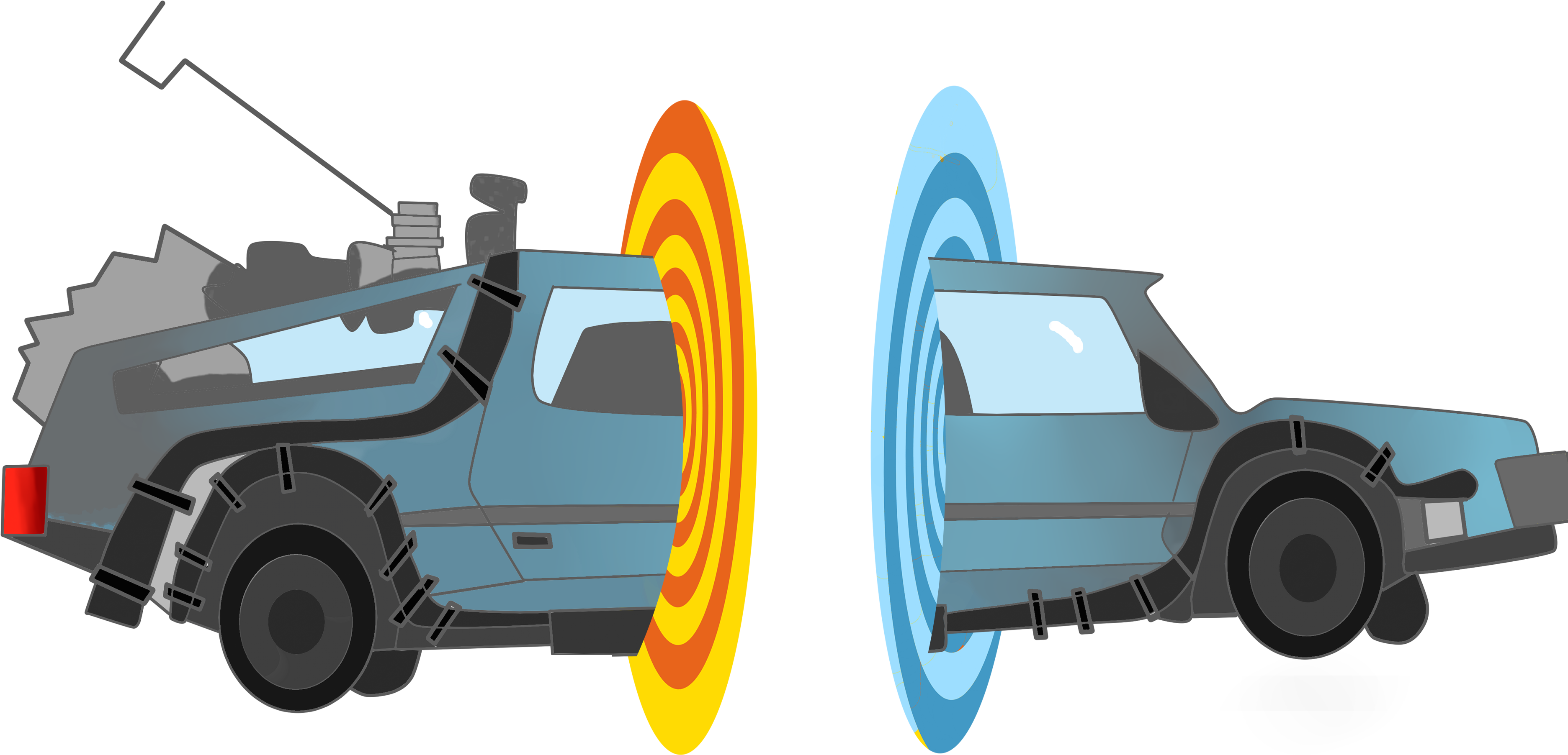Flashback To The Future El Estoque Vector Royalty Free - Delorean Time Machine Transparent (3960x2264), Png Download