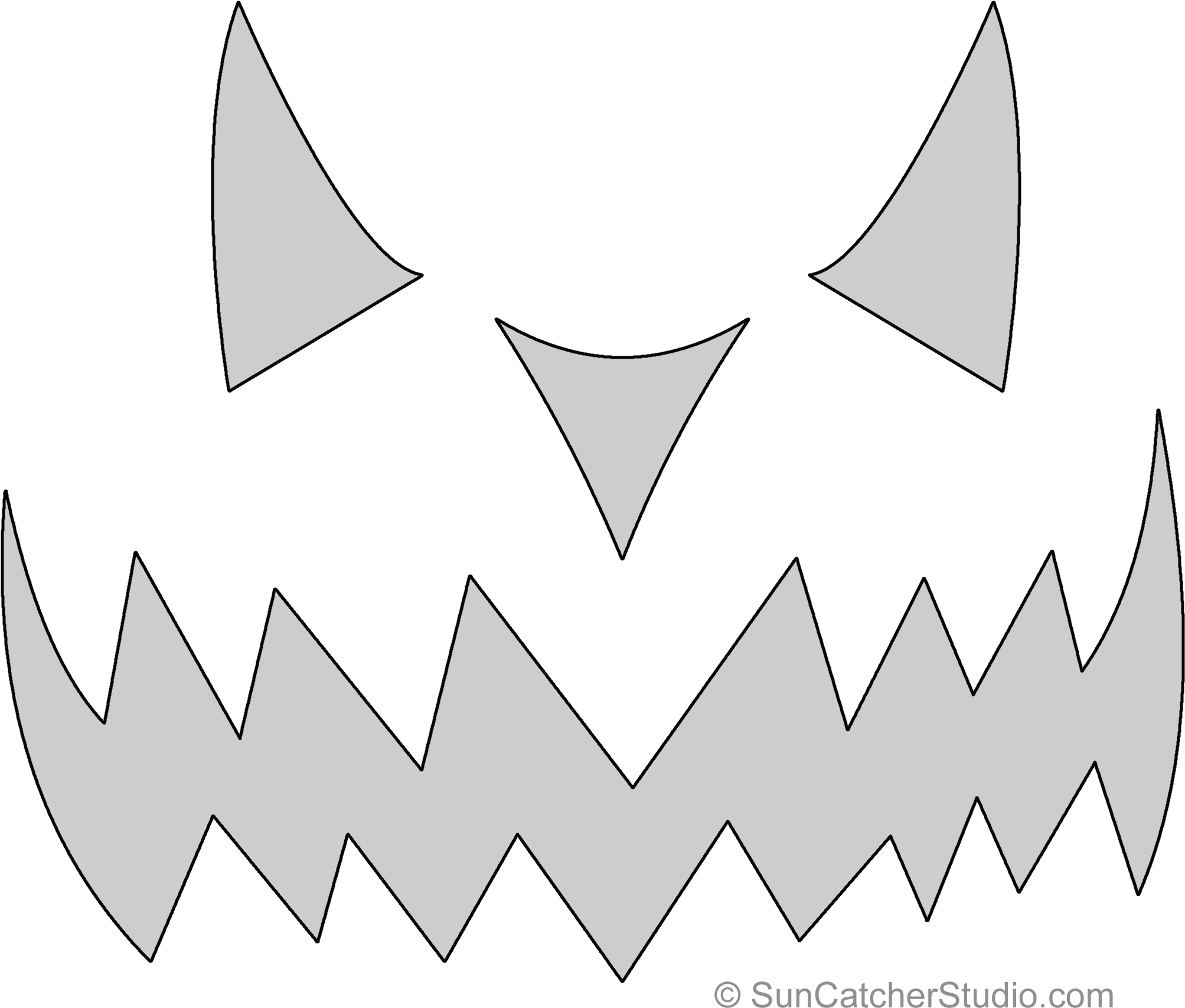 Pumpkin Carving Stencil Pattern - Template (2050x1760), Png Download