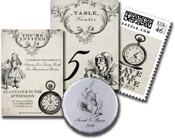 Alice In Wonderland Wedding Invitation - Alice In Wonderland (600x478), Png Download