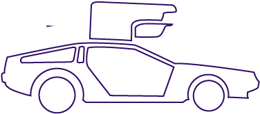 Mac James Motors Delorean - Drawing (418x419), Png Download