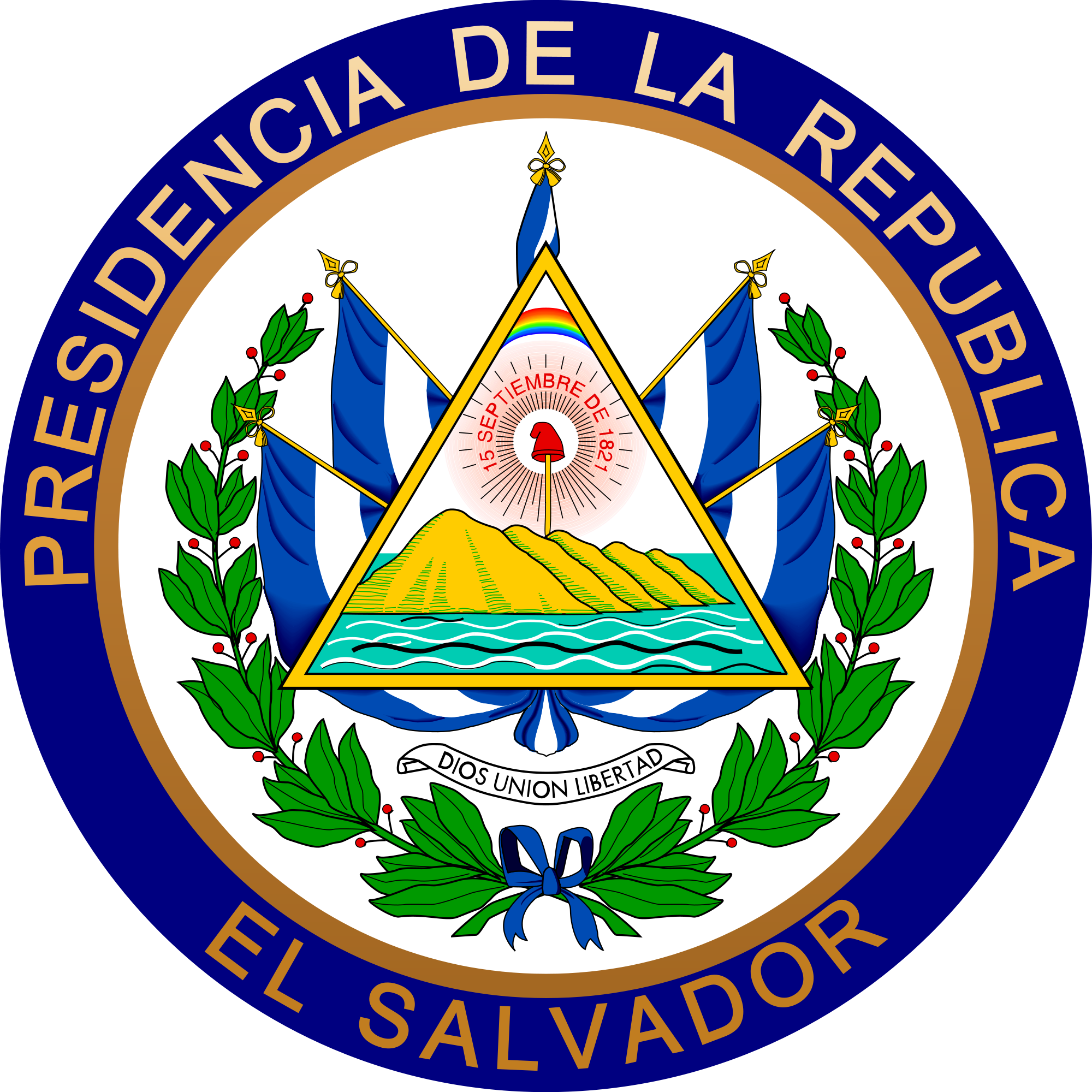 Coat Of Arms Of El Salvador - El Salvador Coat Of Arms (2000x2000), Png Download