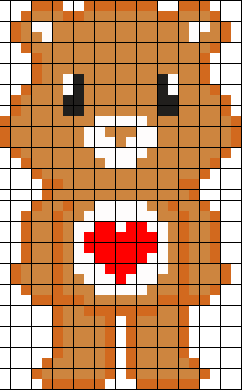 8 Bit Care Bear Tender Heart Perler Bead Pattern / - Central City Brewing Co Ltd (484x778), Png Download