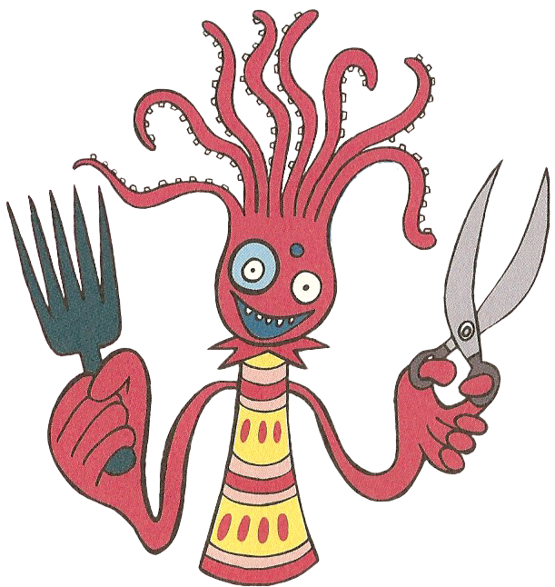 Hairdresser Octopus Red - Parappa The Rapper Octopus (620x653), Png Download