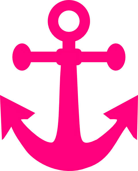 Hot Pink Anchor Clip Art At Clker - Anchor Clip Art (480x595), Png Download