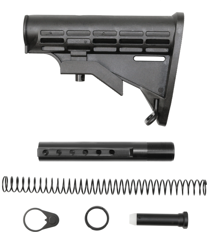 Ar-15 Adjustable Stock W/ Collapsible Buffer Tube Kit - Ar-15 Style Rifle (800x800), Png Download
