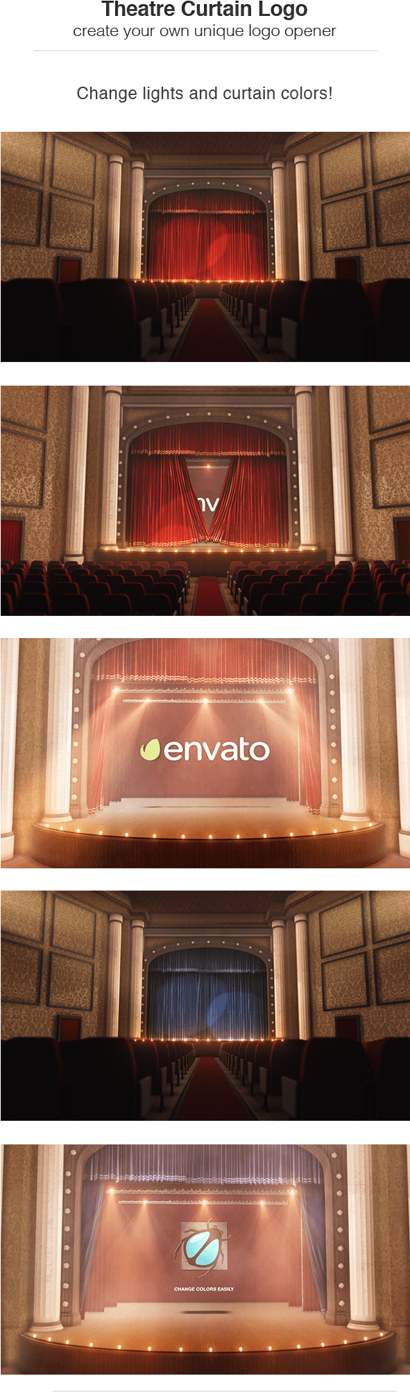 Theatre Curtain Logo Is A Cinematic Curtain Opener - Stage (590x2067), Png Download