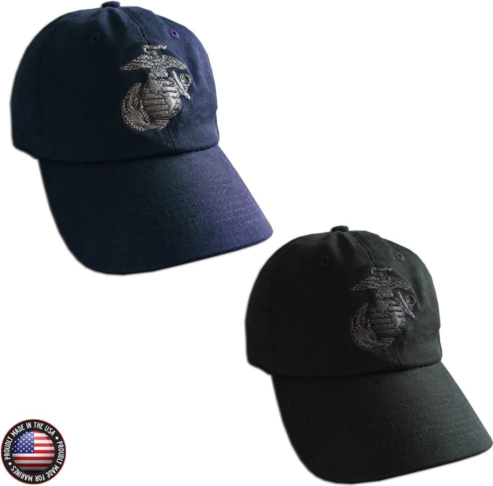 Embroidered Eagle, Globe & Anchor Unstructured Cap - Baseball Cap (1000x1000), Png Download