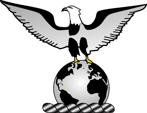 Eagle Over Globe Clip Art At Clker - Globe (600x461), Png Download