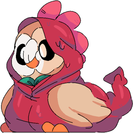 Rowlet In A Dragon Onesie - Drawing (540x460), Png Download