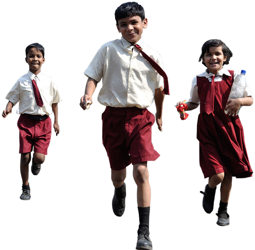 Learning & Fun - School Children In Uniform Png (560x516), Png Download
