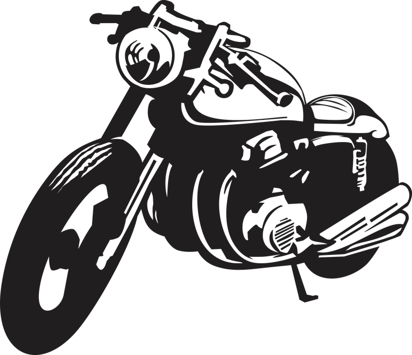 Motorcycle Png Transparent Images - Motorcycle Silhouette Png (836x720), Png Download