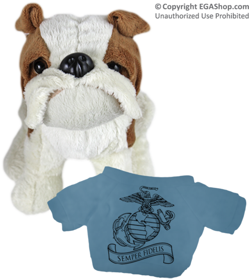 This Adorable Plush, Bull Dog Is Wearing A Hydro Blue - Semper Gumby (600x600), Png Download
